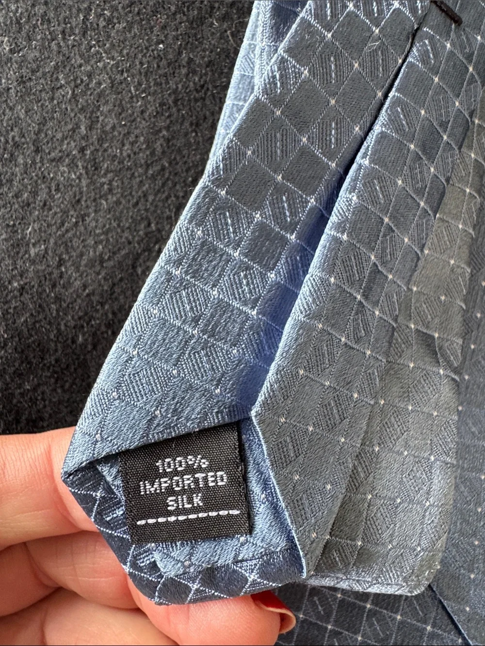 Calvin Klein Light Blue Geometric Textured Tie